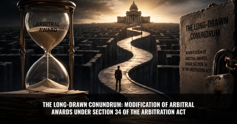 Read more about the article The Long-Drawn Conundrum: Modification of Arbitral Awards Under Section 34 of the Arbitration Act