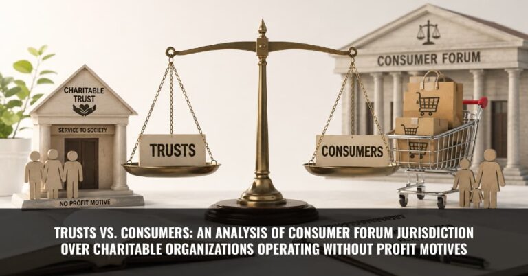 Read more about the article Trusts vs. Consumers: An Analysis of Consumer Forum Jurisdiction Over Charitable Organizations Operating Without Profit Motives