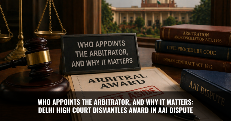 Read more about the article Who Appoints the Arbitrator, and Why It Matters: Delhi High Court Dismantles Award in AAI Dispute