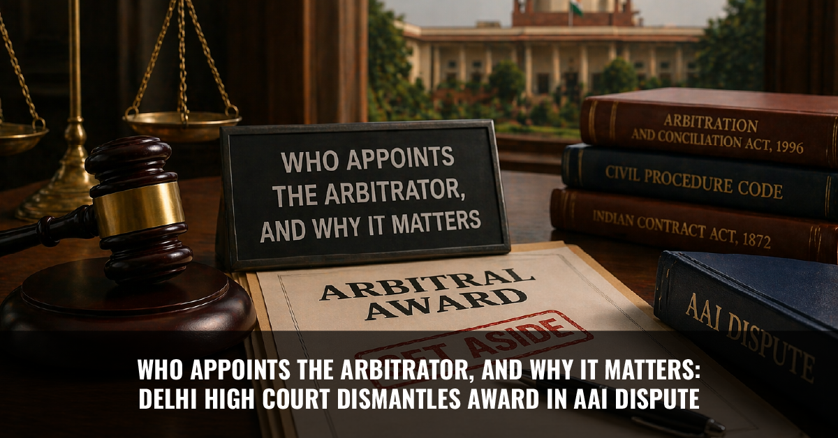 You are currently viewing Who Appoints the Arbitrator, and Why It Matters: Delhi High Court Dismantles Award in AAI Dispute