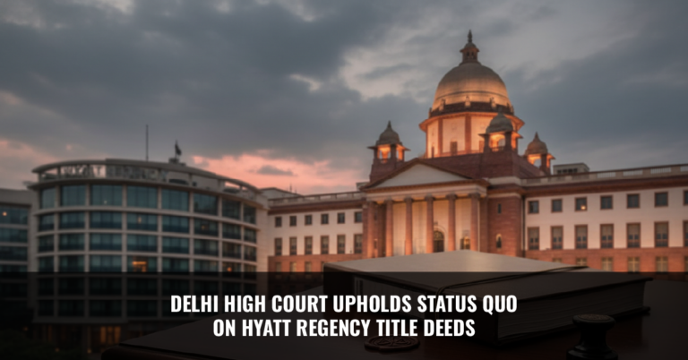 Read more about the article Delhi High Court Upholds Status Quo on Hyatt Regency Title Deeds