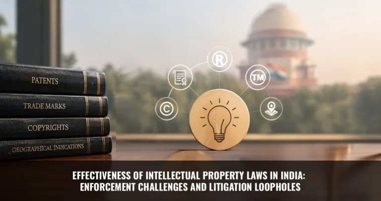 Read more about the article Effectiveness of Intellectual Property Laws in India: Enforcement Challenges and Litigation Loopholes