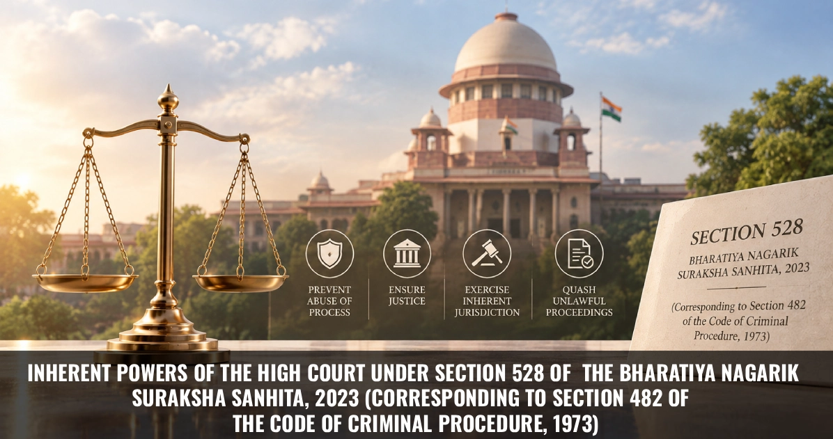 You are currently viewing Inherent Powers of the High Court under Section 528 of the Bharatiya Nagarik Suraksha Sanhita, 2023 (Corresponding to Section 482 of the Code of Criminal Procedure, 1973)