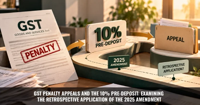 Read more about the article GST Penalty Appeals and the 10% Pre-Deposit: Examining the Retrospective Application of the 2025 Amendment