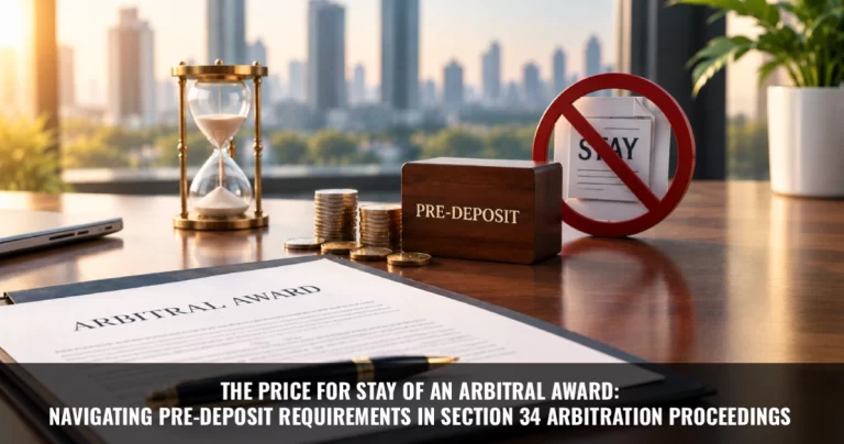 Read more about the article The Price for Stay of an Arbitral Award: Navigating Pre-Deposit Requirements in Section 34 Arbitration Proceedings 