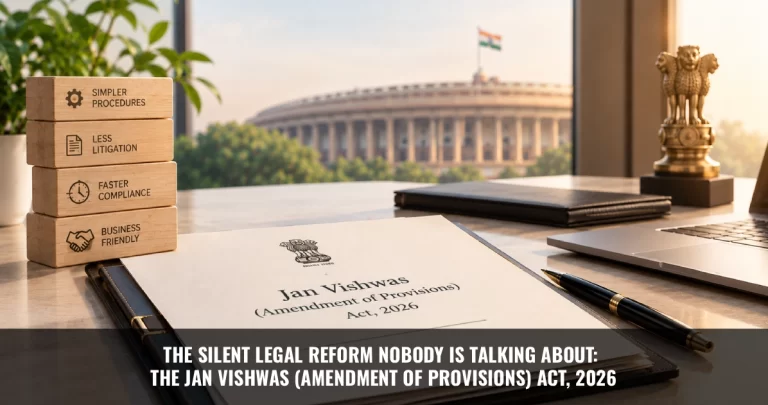 Read more about the article The Silent Legal Reform Nobody Is Talking About: The Jan Vishwas (Amendment of Provisions) Act, 2026